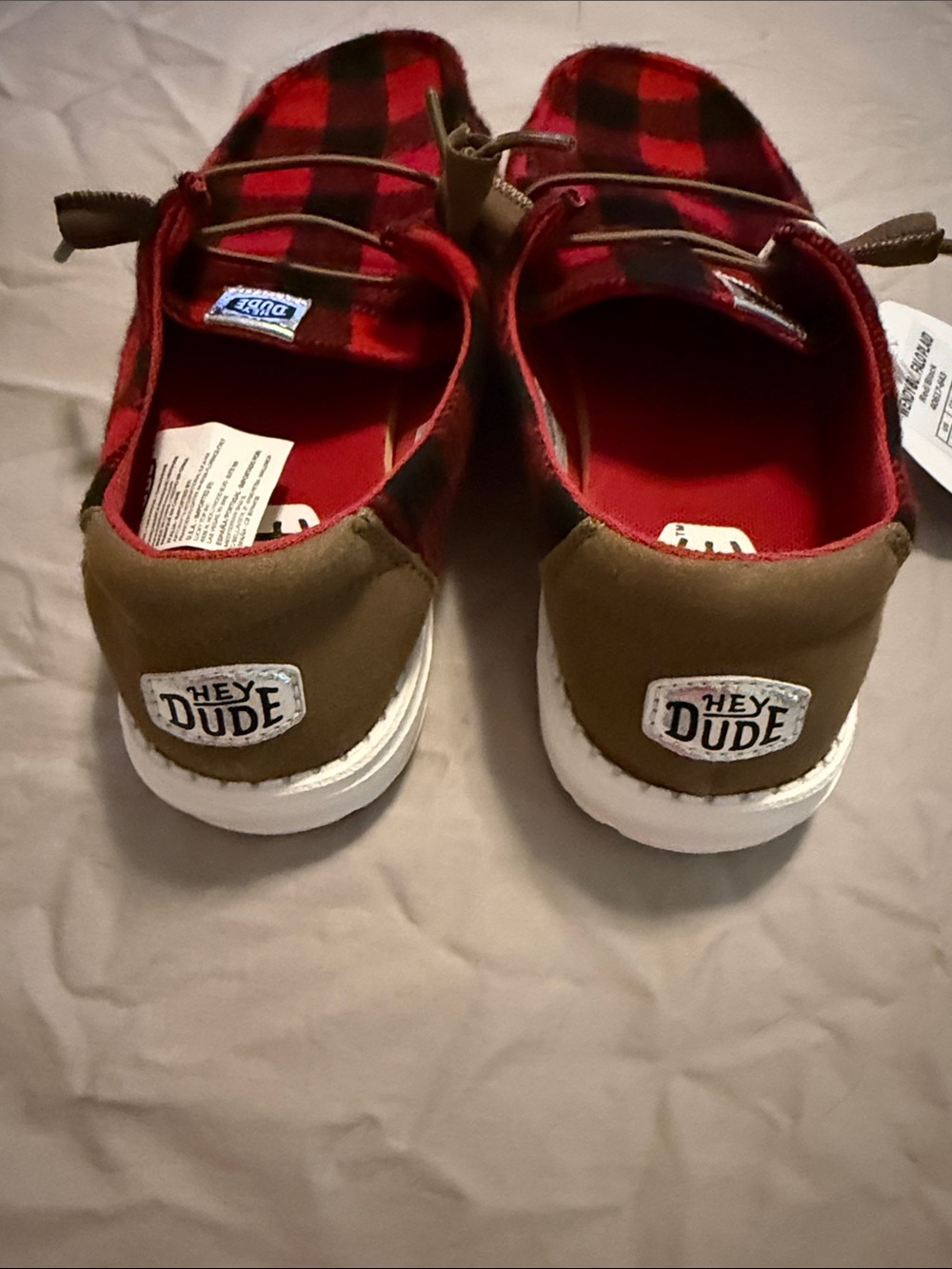 Hey Dude Wendy Buffalo Plaid Slip Ons Size 8. - Picture 3 of 6